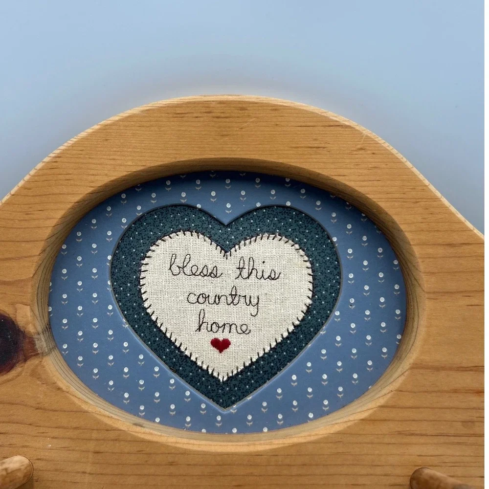 Homewarmers by Valorie Wood Wall Peg Rack Bless This Country Home Heart Plaque
